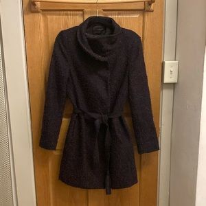 Tahari Purple Lightweight Wool Coat